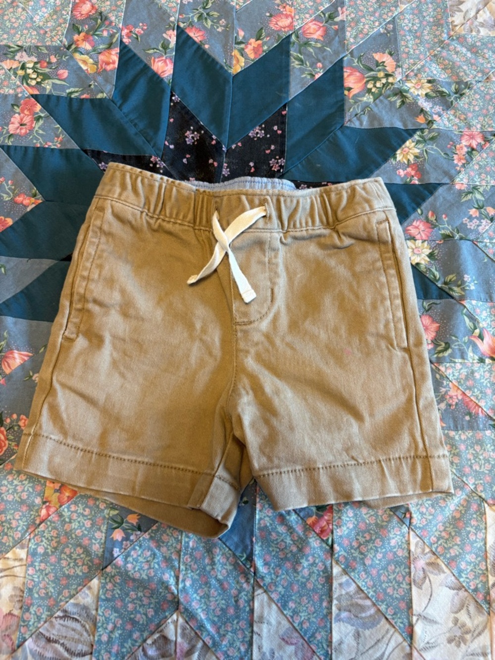 Janie and Jack Khaki Pull-On Shorts with Drawstring
